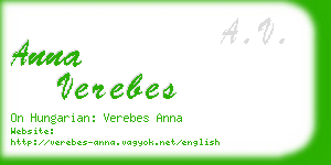 anna verebes business card